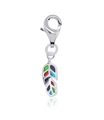 Colorful Leaf Shaped Silver Charms CH-43